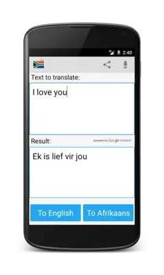 Afrikaans Translator android App screenshot 1